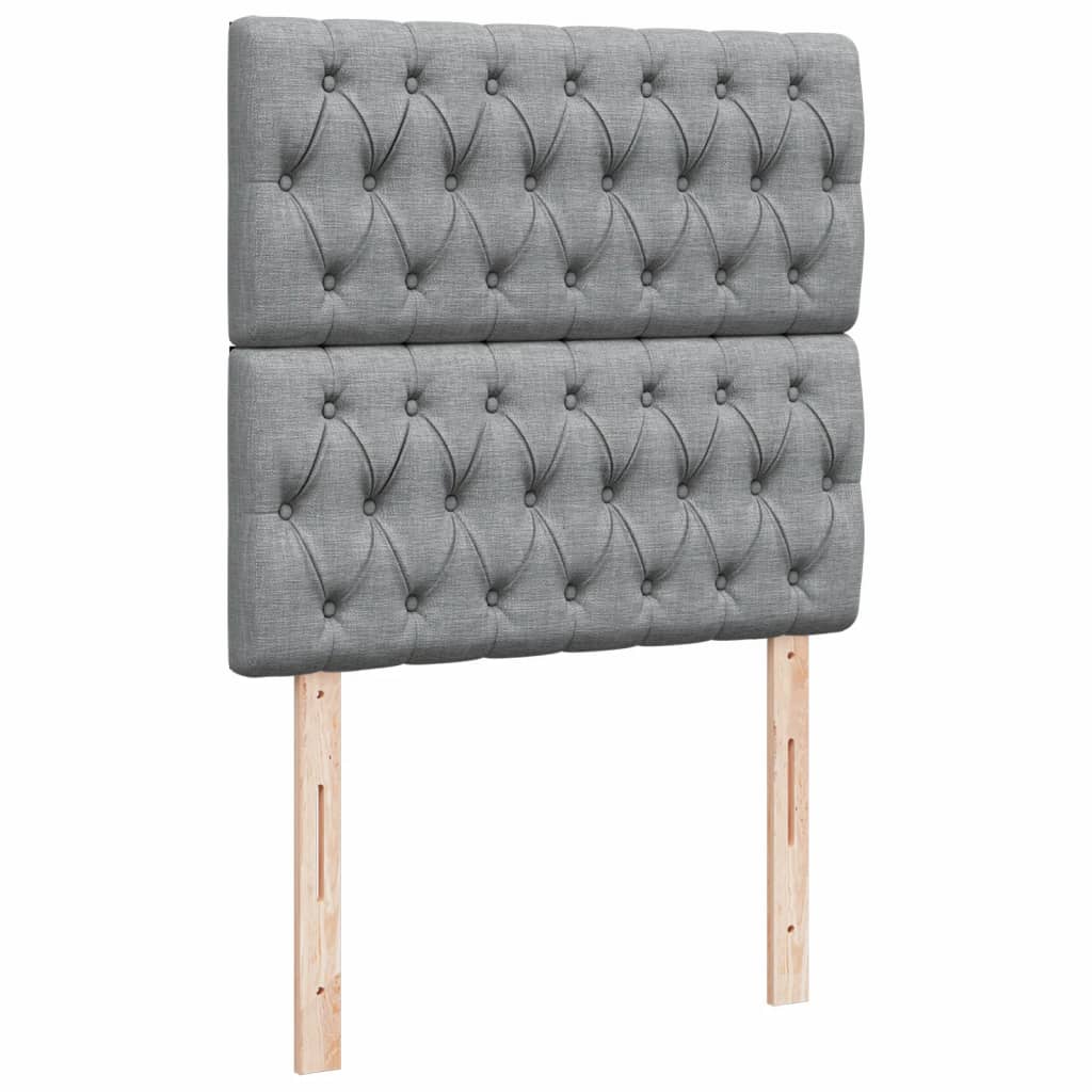 Sommier à lattes de lit avec matelas Gris clair 100x200cm Tissu - XIOS