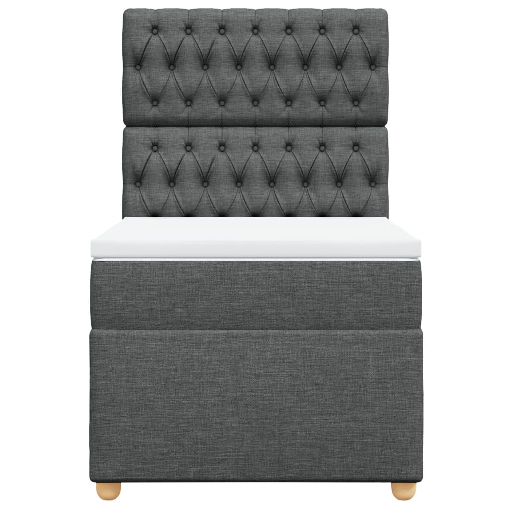 Sommier à lattes de lit avec matelas Gris foncé 100x200cm Tissu - XIOS