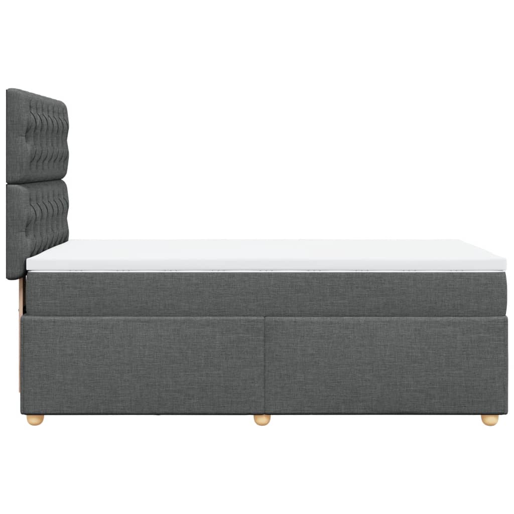 Sommier à lattes de lit avec matelas Gris foncé 100x200cm Tissu - XIOS