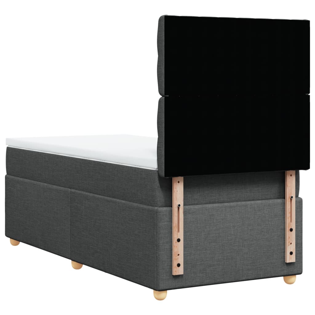 Sommier à lattes de lit avec matelas Gris foncé 100x200cm Tissu - XIOS