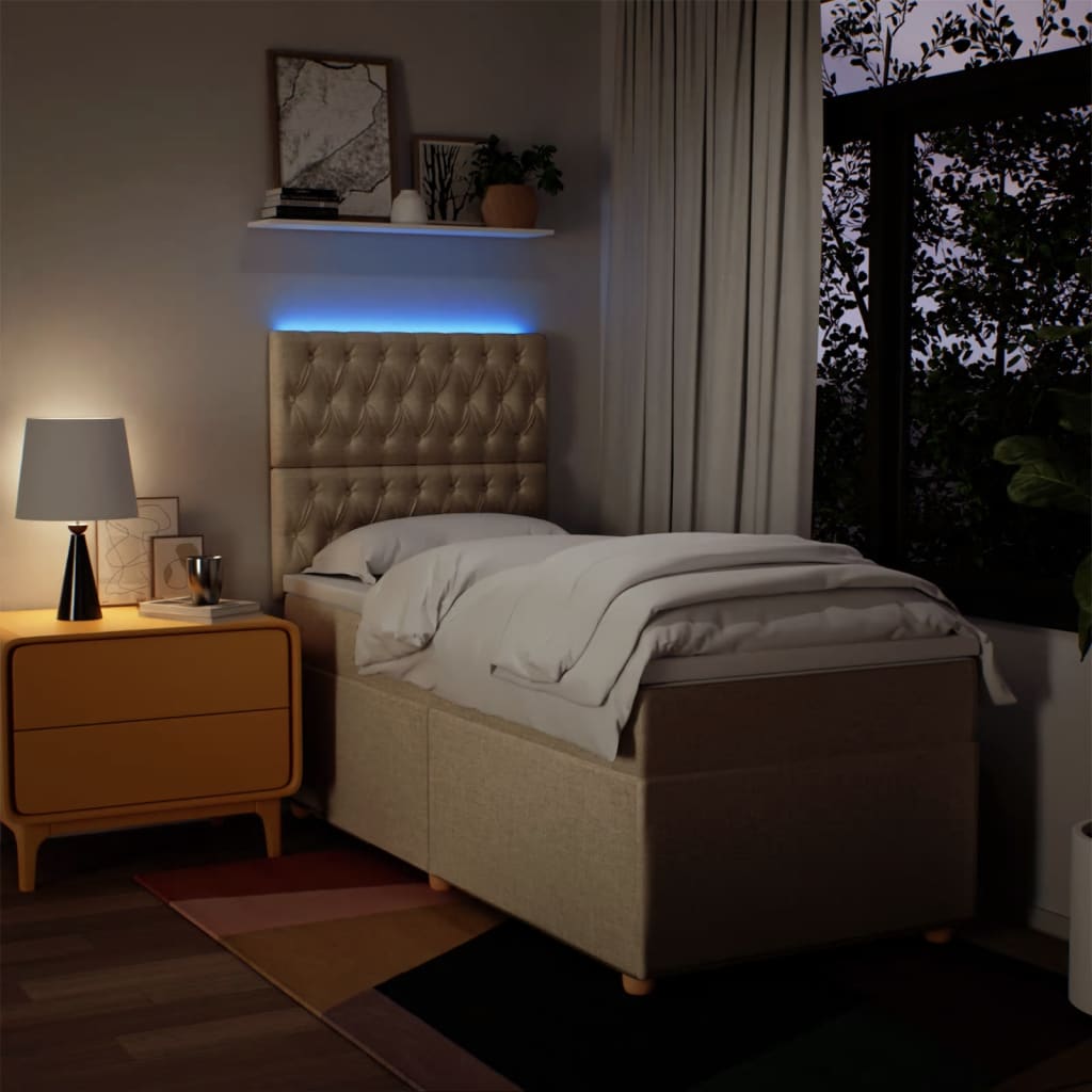 Sommier à lattes de lit avec matelas Crème 100x200 cm Tissu - XIOS