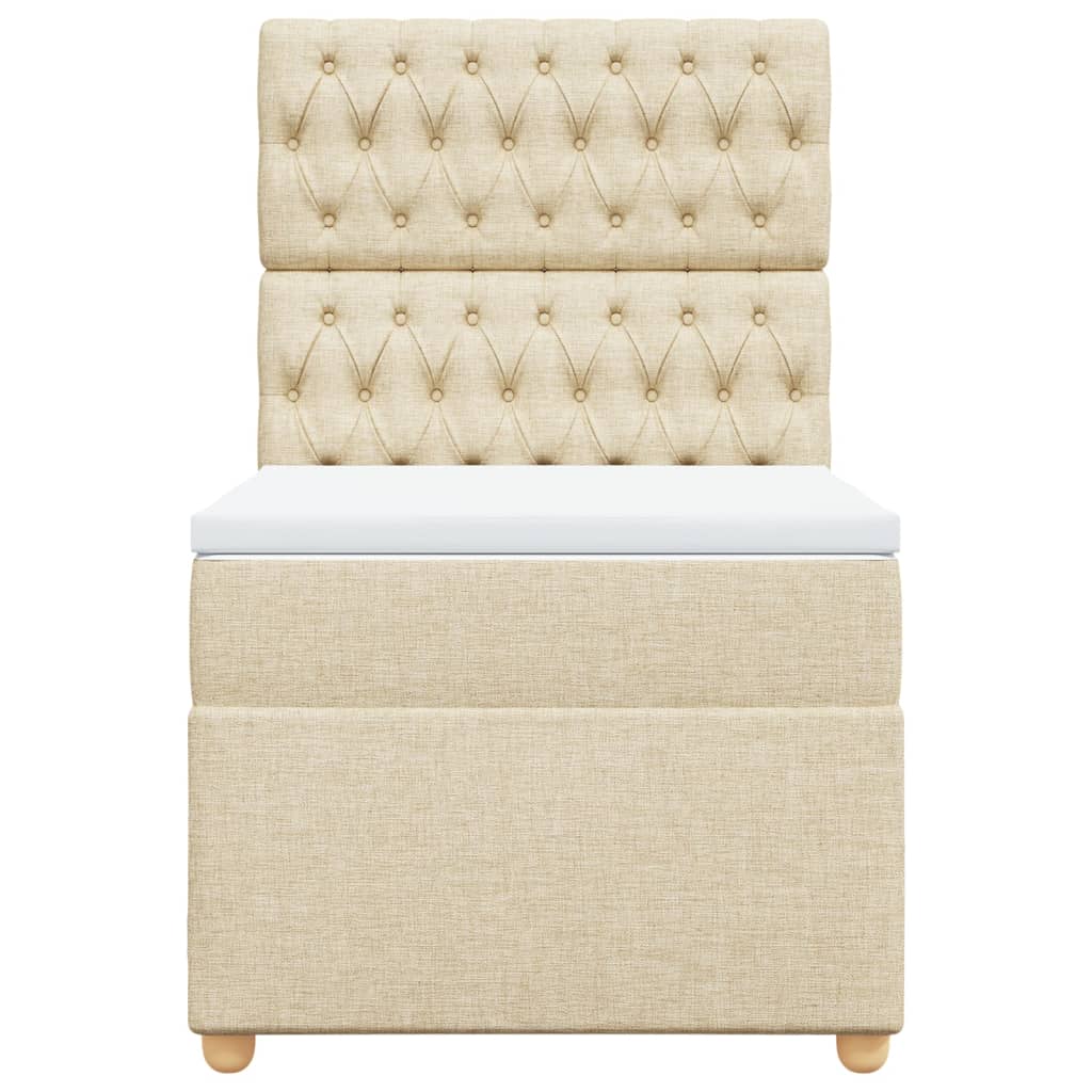 Sommier à lattes de lit avec matelas Crème 100x200 cm Tissu - XIOS
