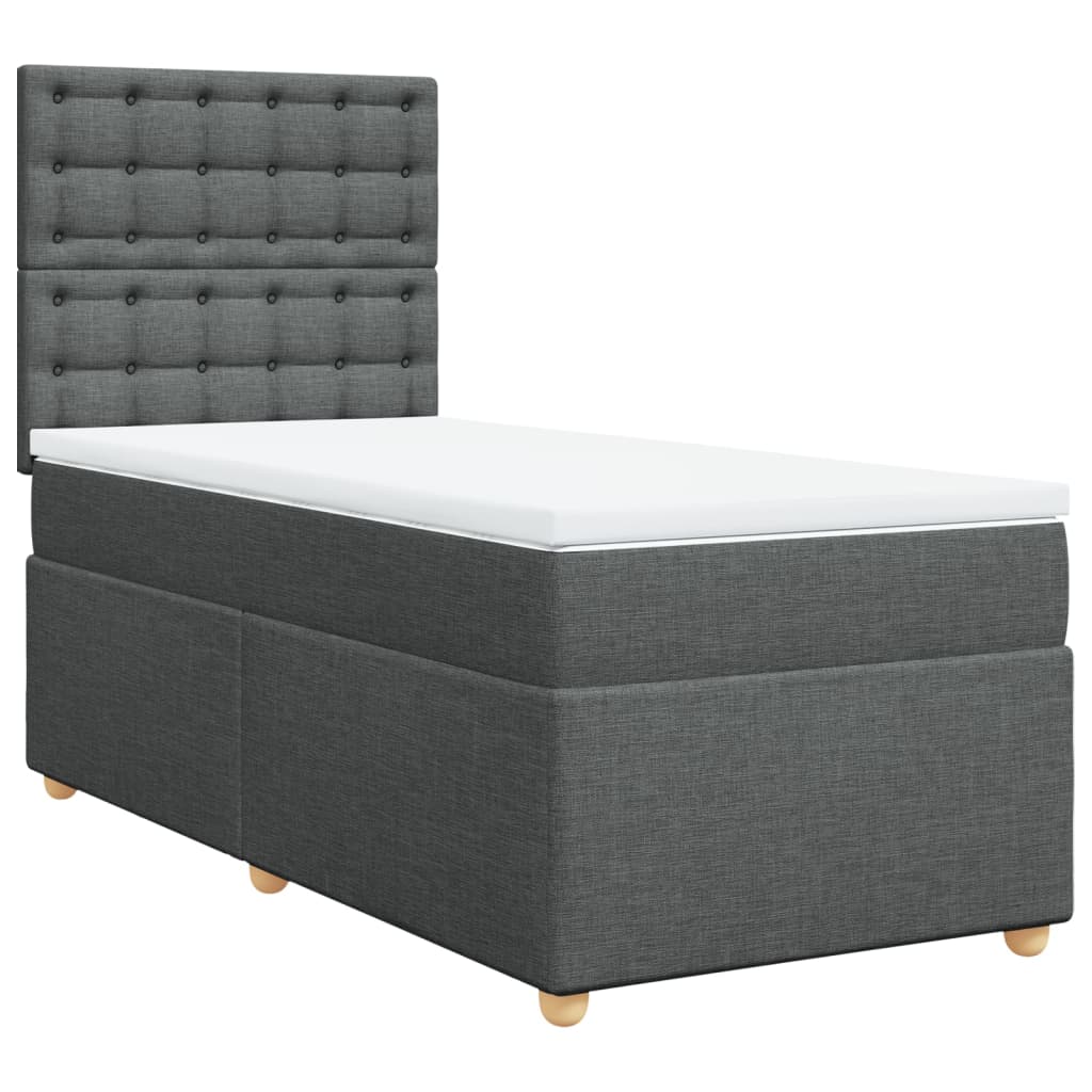 Sommier à lattes de lit avec matelas Gris foncé 100x200cm Tissu - XIOS