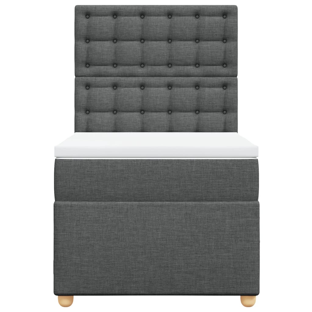 Sommier à lattes de lit avec matelas Gris foncé 100x200cm Tissu - XIOS