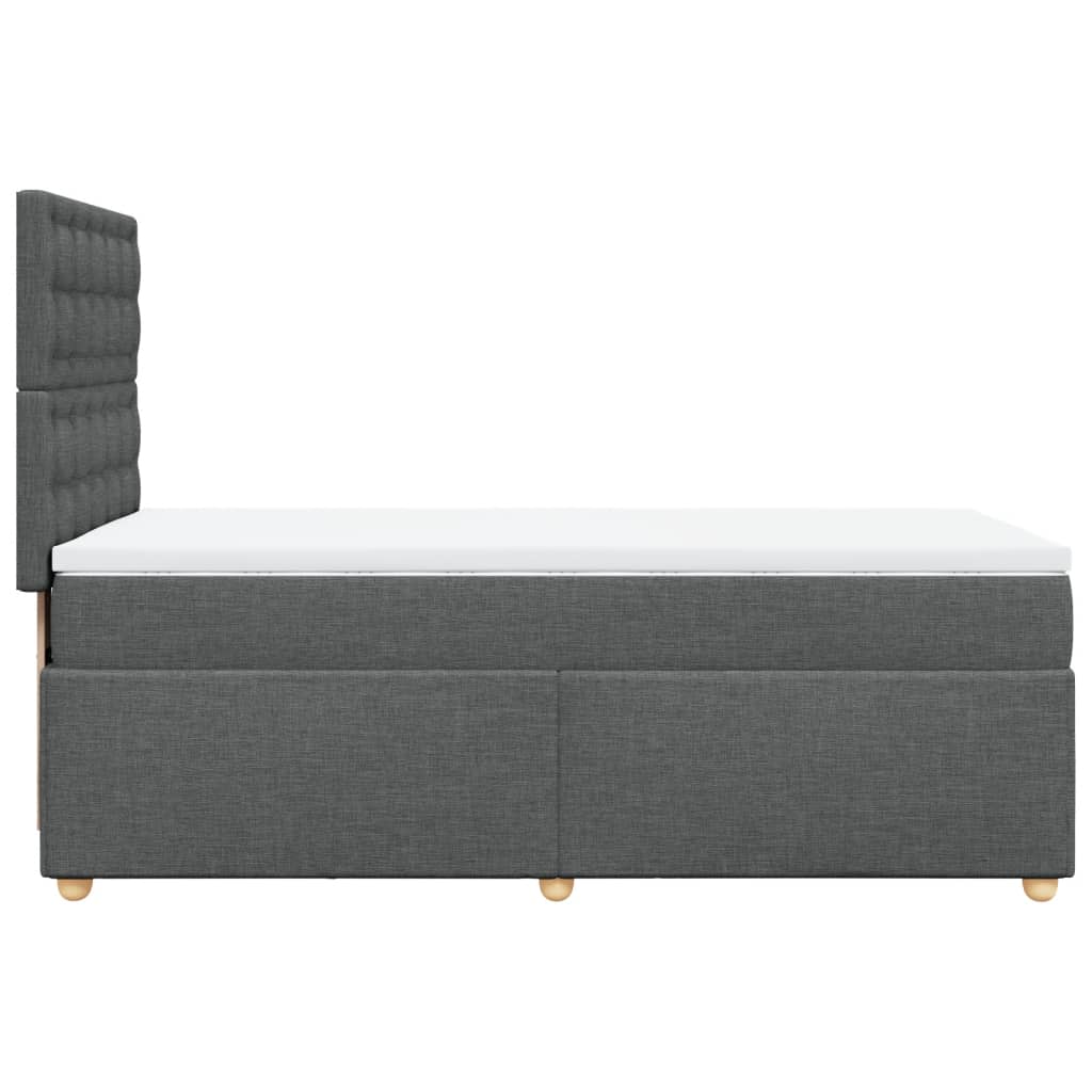 Sommier à lattes de lit avec matelas Gris foncé 100x200cm Tissu - XIOS