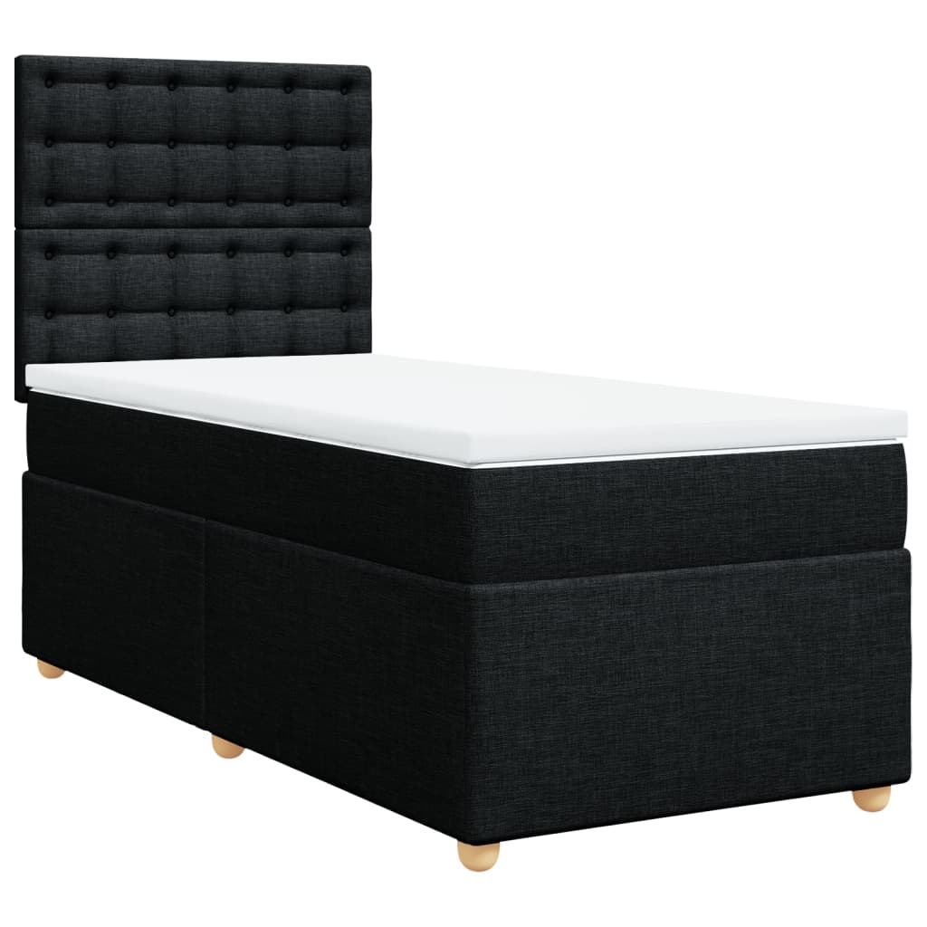 Sommier à lattes de lit avec matelas Noir 100x200 cm Tissu - XIOS