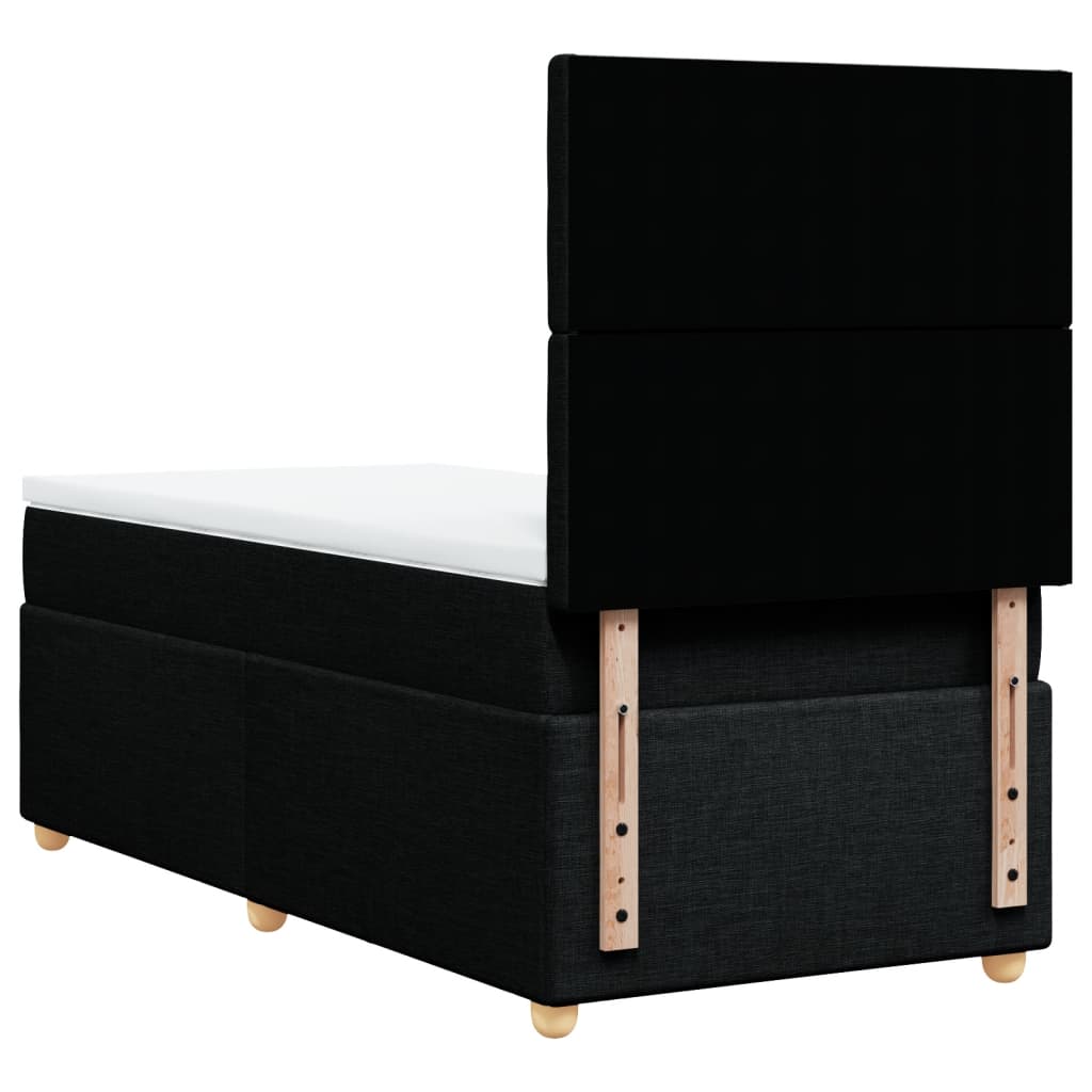 Sommier à lattes de lit avec matelas Noir 100x200 cm Tissu - XIOS