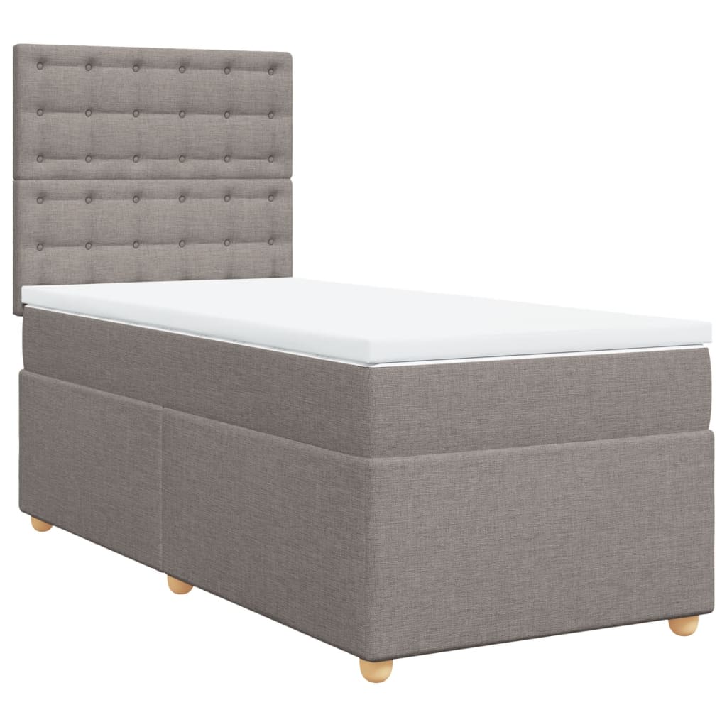 Sommier à lattes de lit avec matelas Taupe 100x200 cm Tissu - XIOS