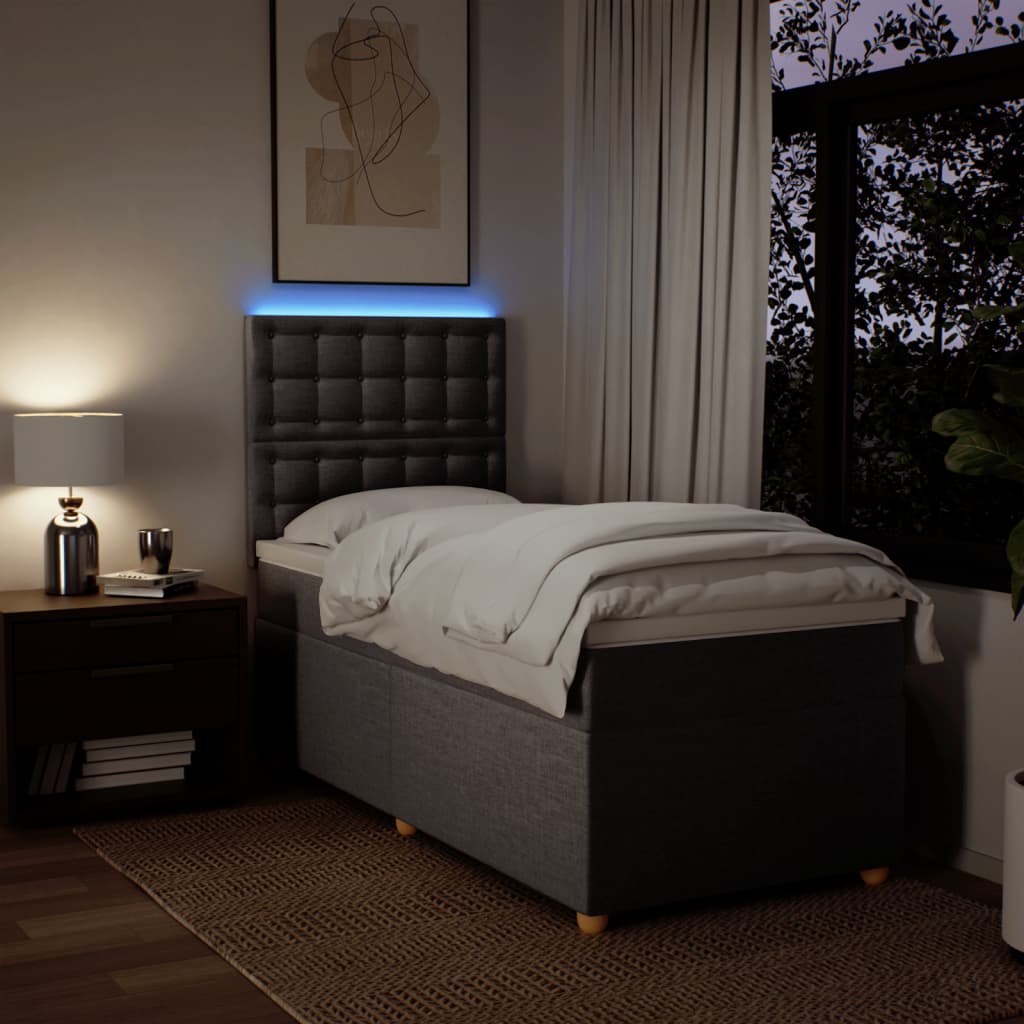 Sommier à lattes de lit avec matelas Taupe 100x200 cm Tissu - XIOS