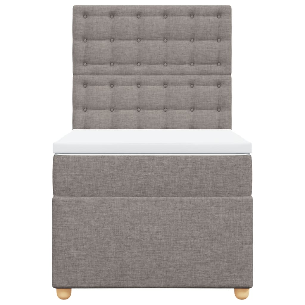 Sommier à lattes de lit avec matelas Taupe 100x200 cm Tissu - XIOS