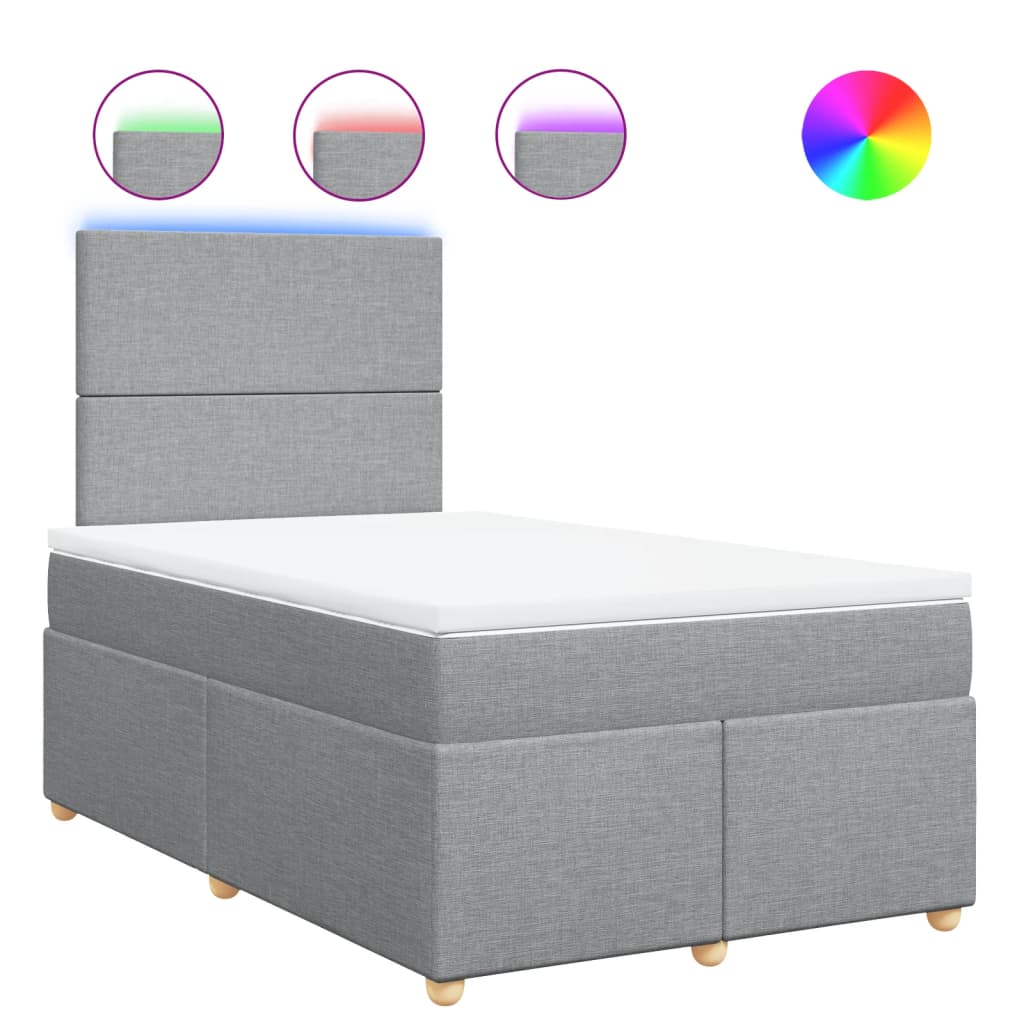 Sommier à lattes de lit et matelas gris clair 120x190 cm tissu - XIOS