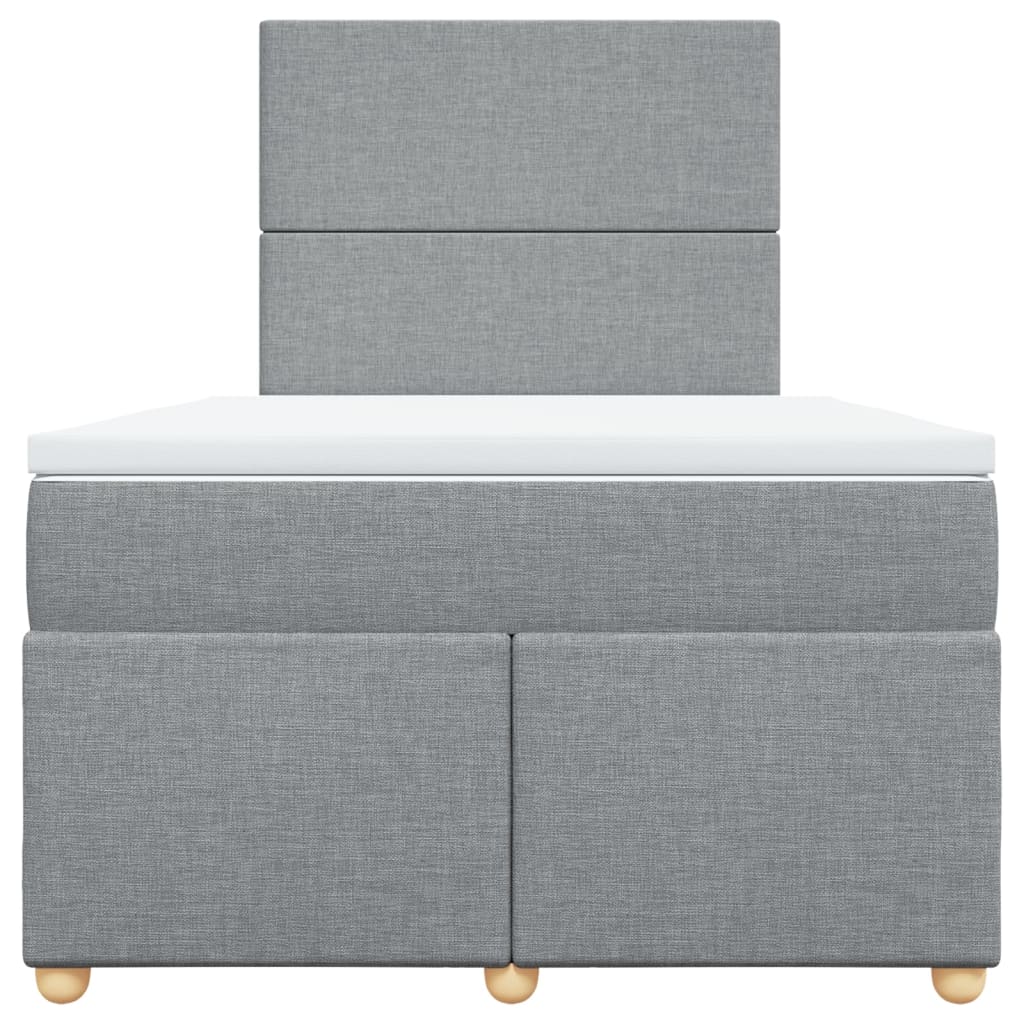 Sommier à lattes de lit et matelas gris clair 120x190 cm tissu - XIOS
