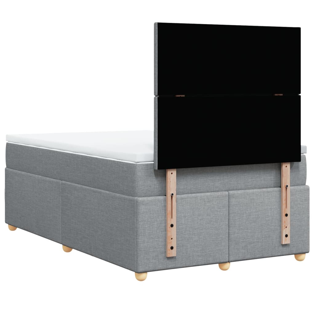 Sommier à lattes de lit et matelas gris clair 120x190 cm tissu - XIOS