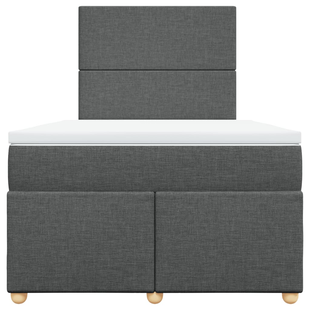 Sommier à lattes de lit avec matelas gris foncé 120x190cm tissu - XIOS