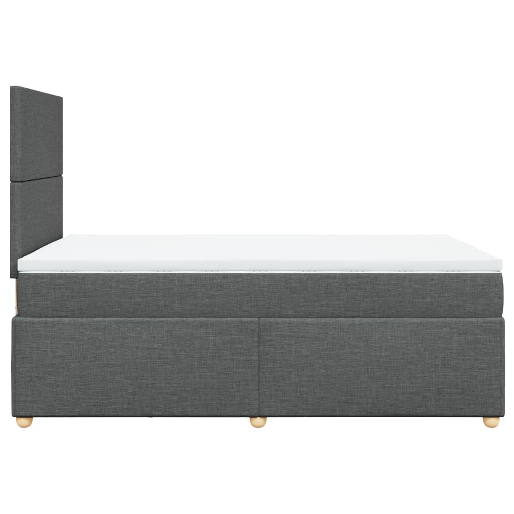 Sommier à lattes de lit avec matelas gris foncé 120x190cm tissu - XIOS