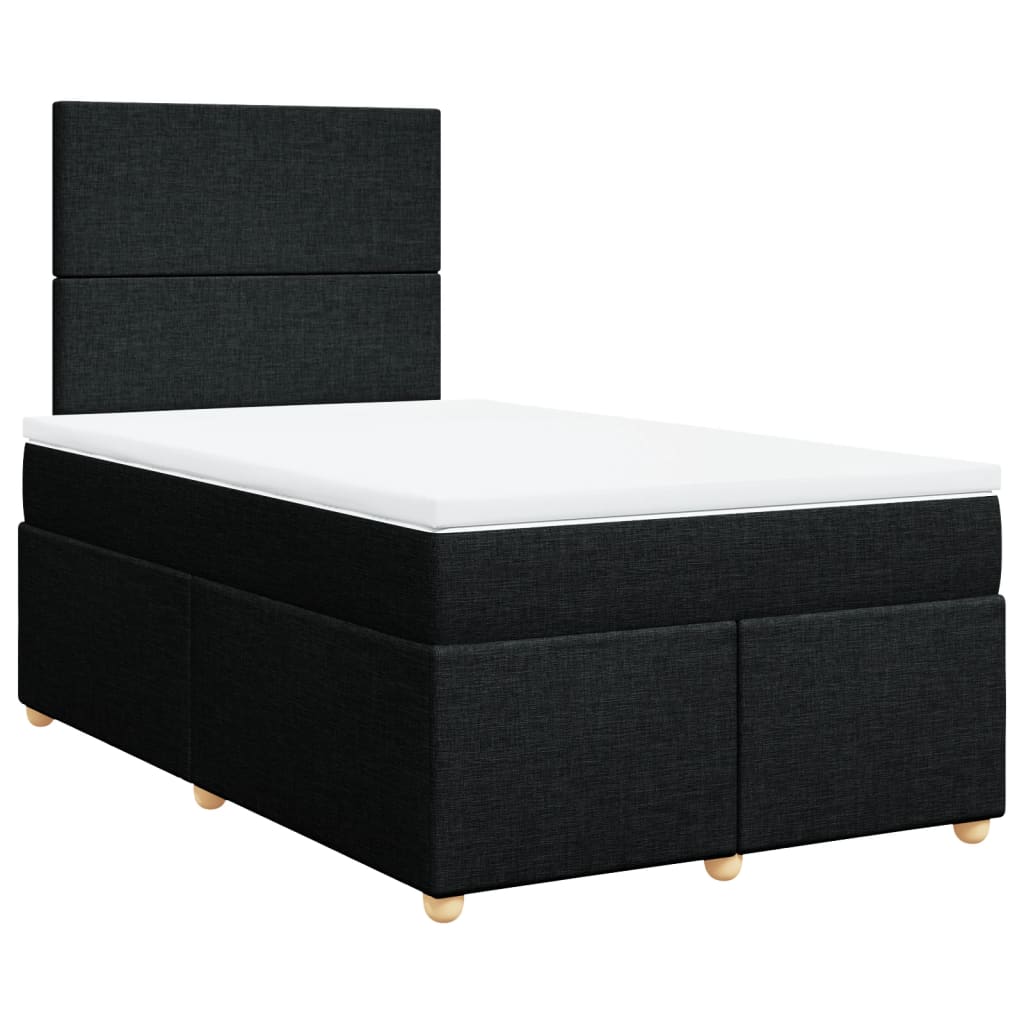 Sommier à lattes de lit avec matelas noir 120x190 cm tissu - XIOS