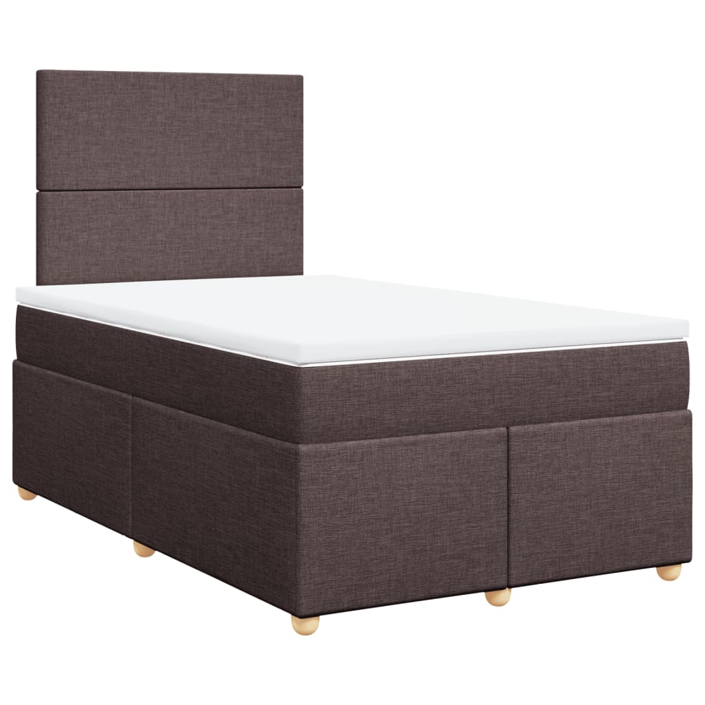 Sommier à lattes de lit et matelas marron foncé 120x190cm tissu - XIOS