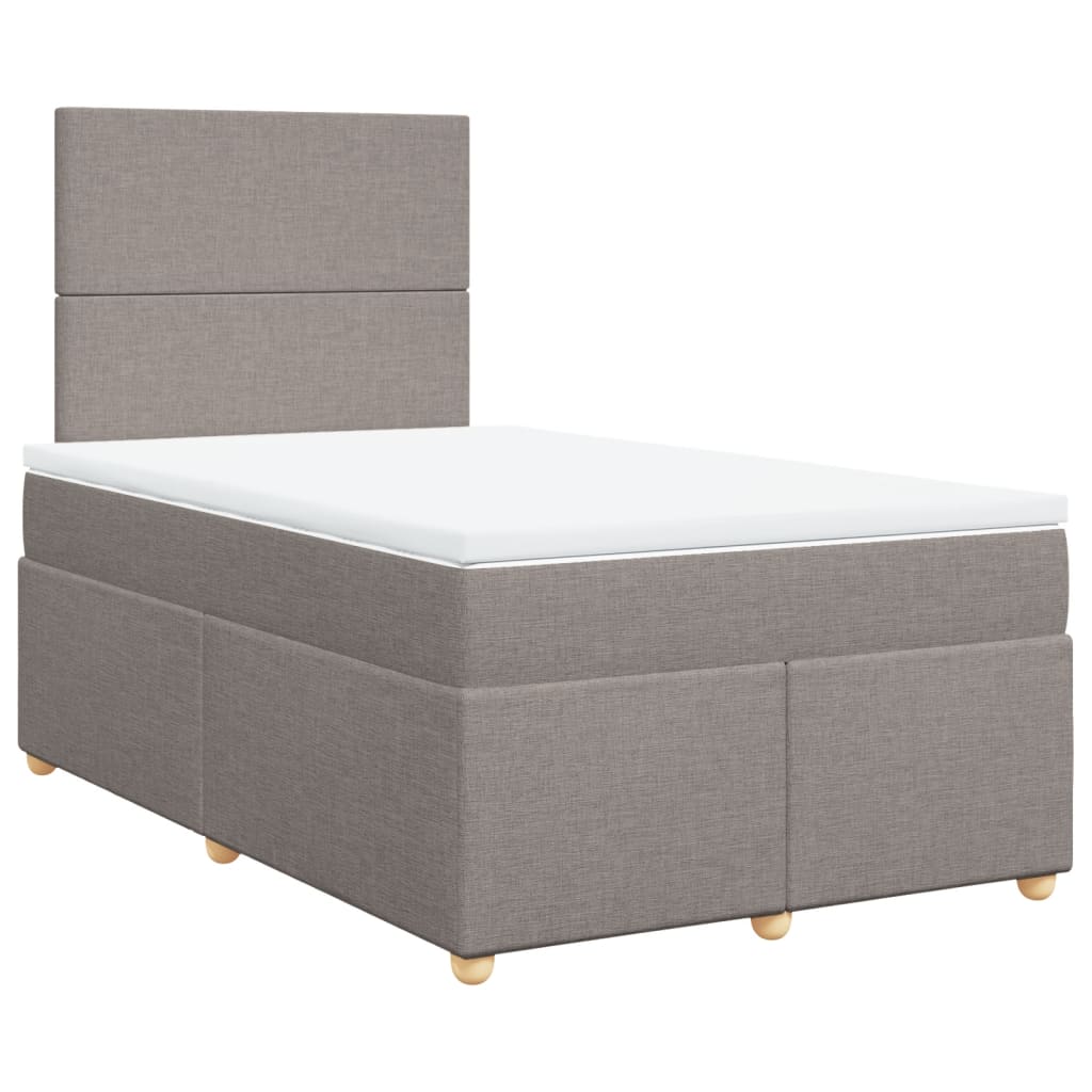 Sommier à lattes de lit avec matelas taupe 120x190 cm tissu - XIOS