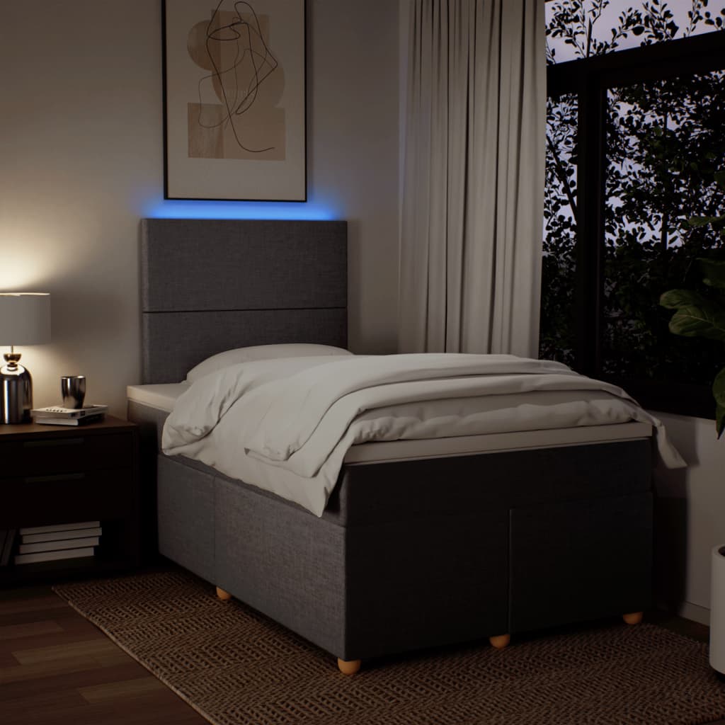 Sommier à lattes de lit avec matelas taupe 120x190 cm tissu - XIOS