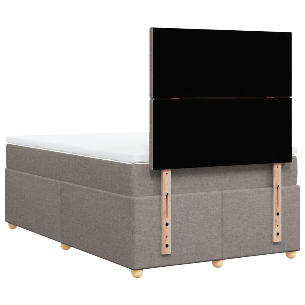 Sommier à lattes de lit avec matelas taupe 120x190 cm tissu - XIOS