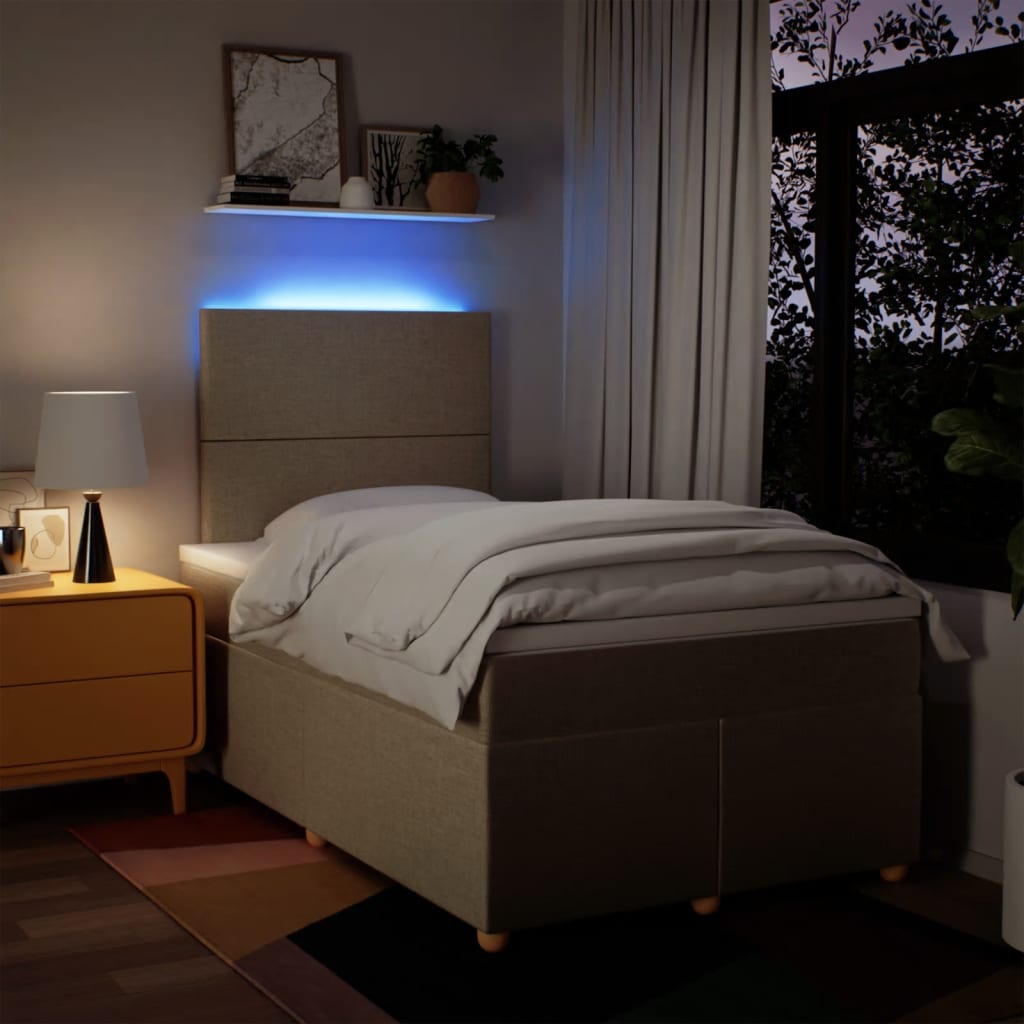 Sommier à lattes de lit avec matelas crème 120x190 cm tissu - XIOS