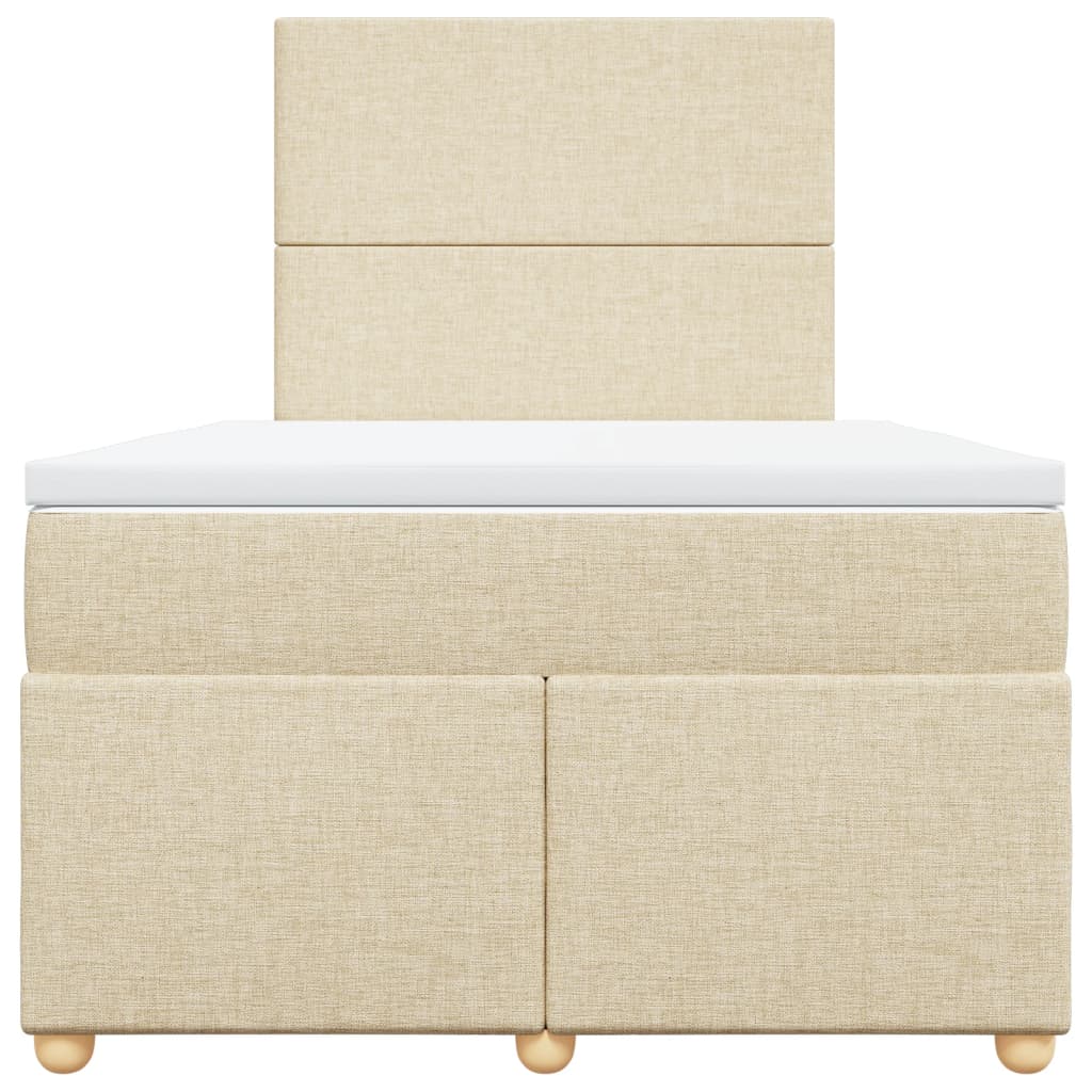 Sommier à lattes de lit avec matelas crème 120x190 cm tissu - XIOS
