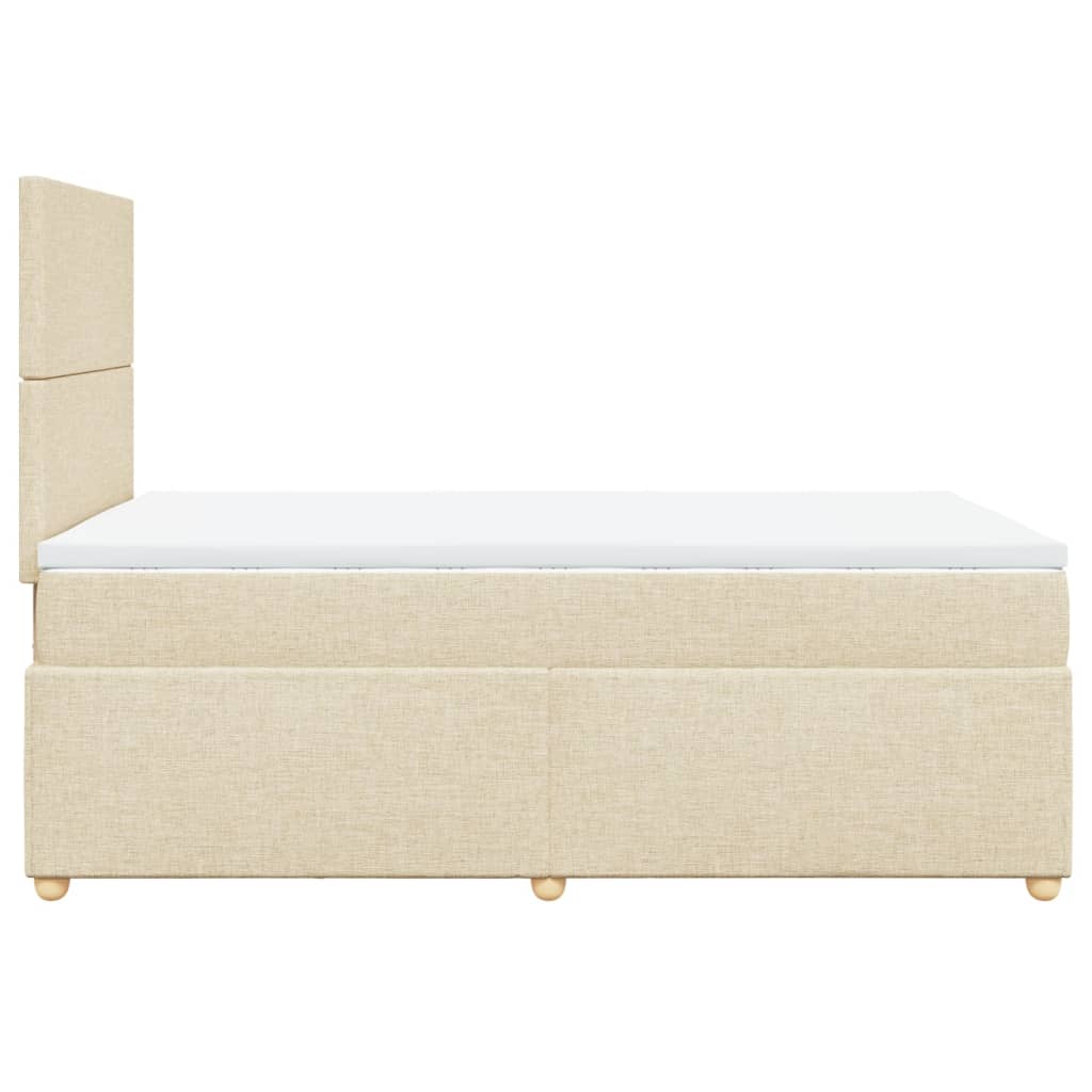 Sommier à lattes de lit avec matelas crème 120x190 cm tissu - XIOS