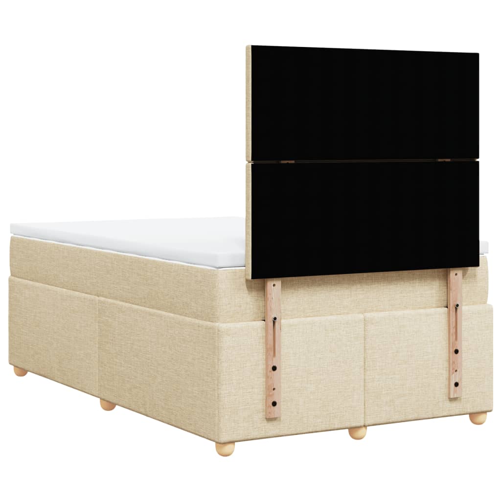 Sommier à lattes de lit avec matelas crème 120x190 cm tissu - XIOS