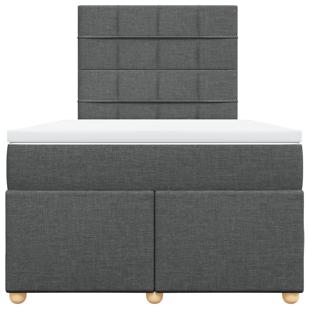 Sommier à lattes de lit avec matelas gris foncé 120x190cm tissu - XIOS