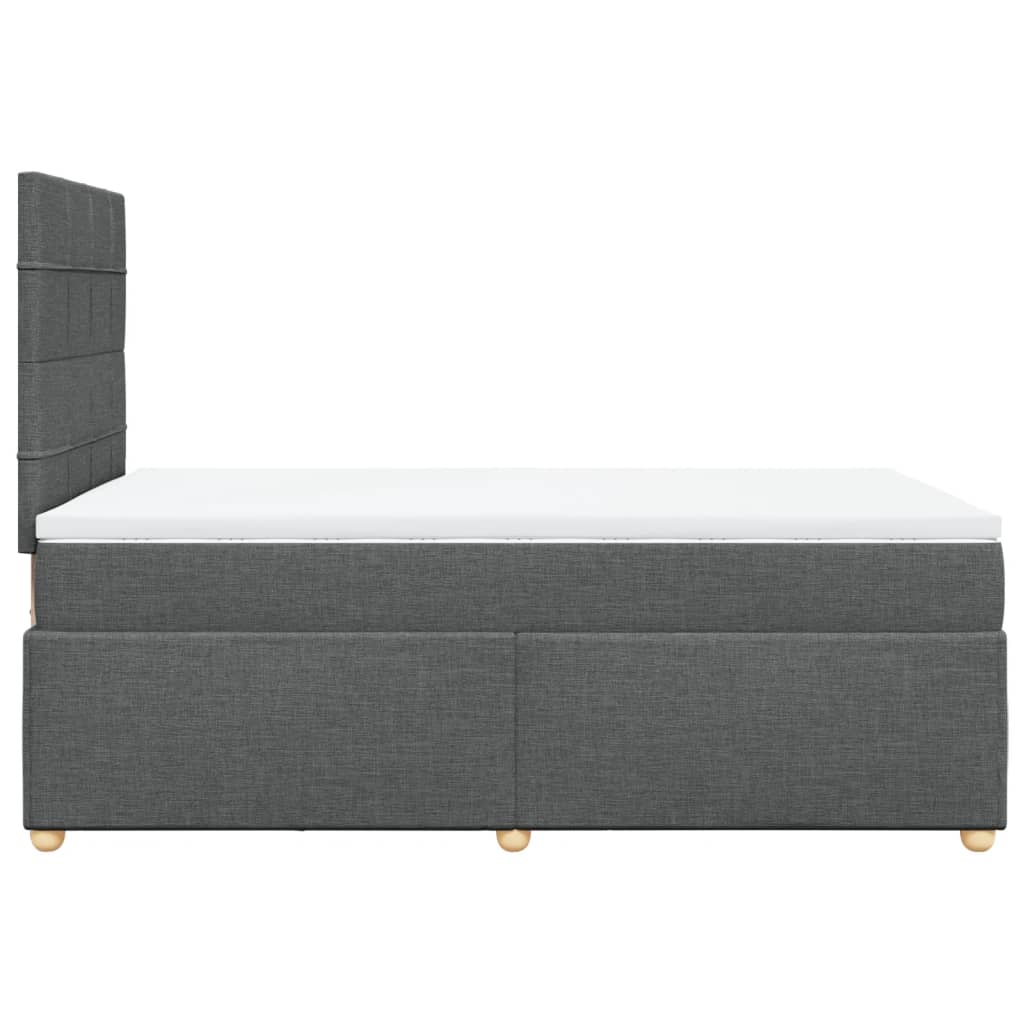 Sommier à lattes de lit avec matelas gris foncé 120x190cm tissu - XIOS