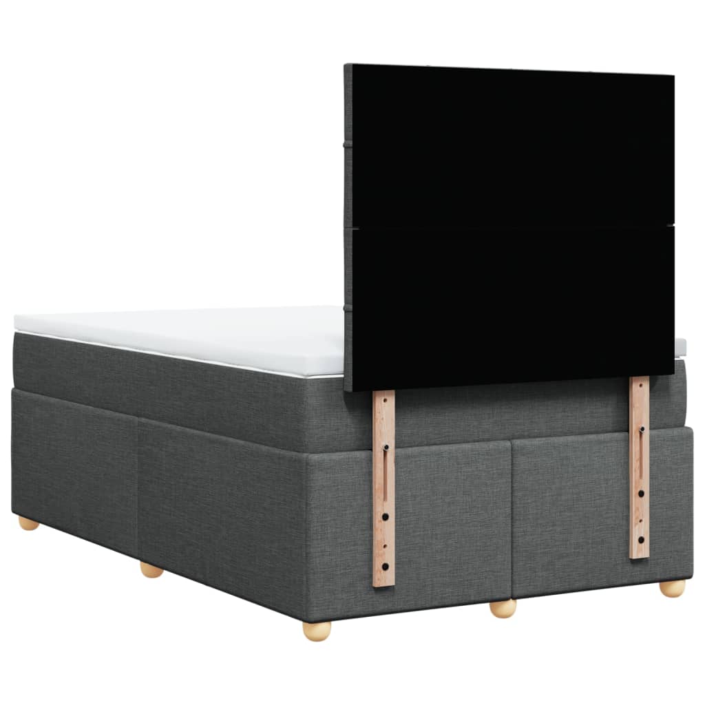 Sommier à lattes de lit avec matelas gris foncé 120x190cm tissu - XIOS