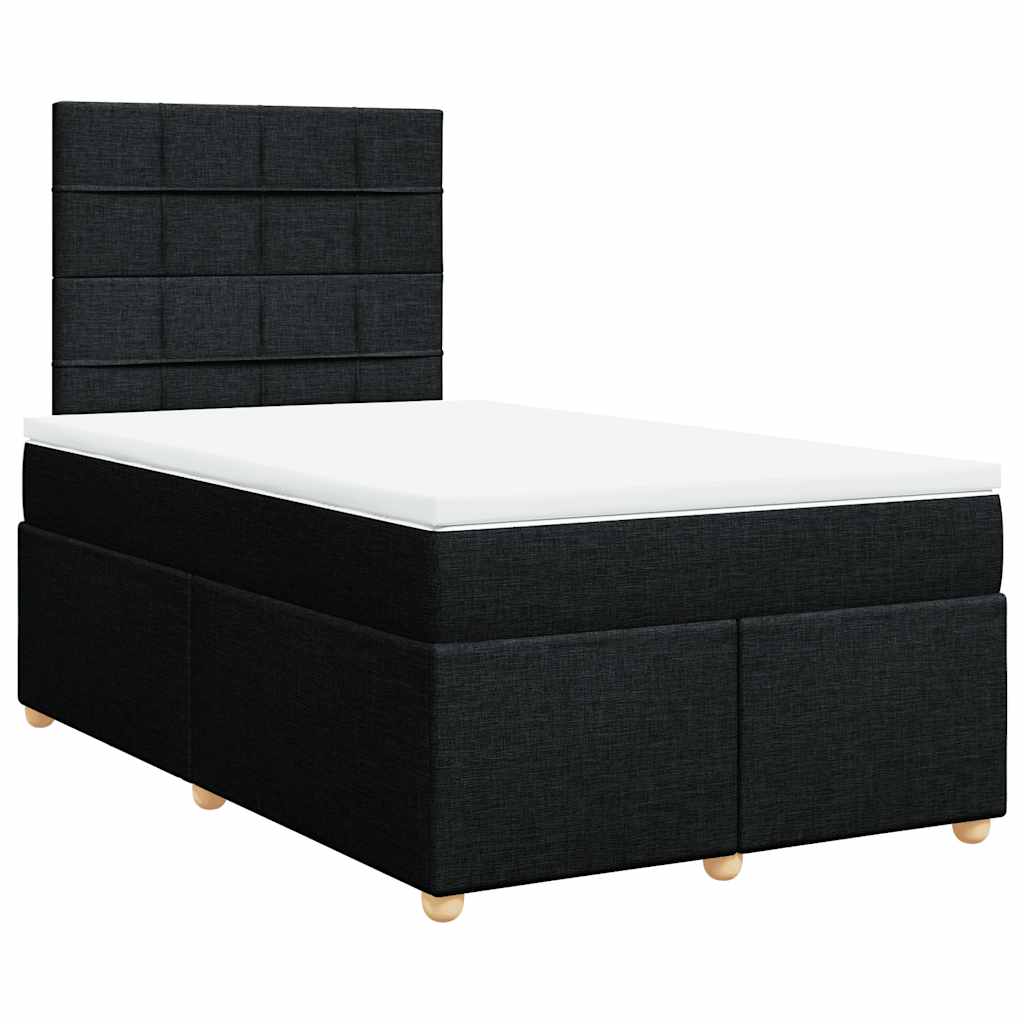 Sommier à lattes de lit avec matelas noir 120x190 cm tissu - XIOS