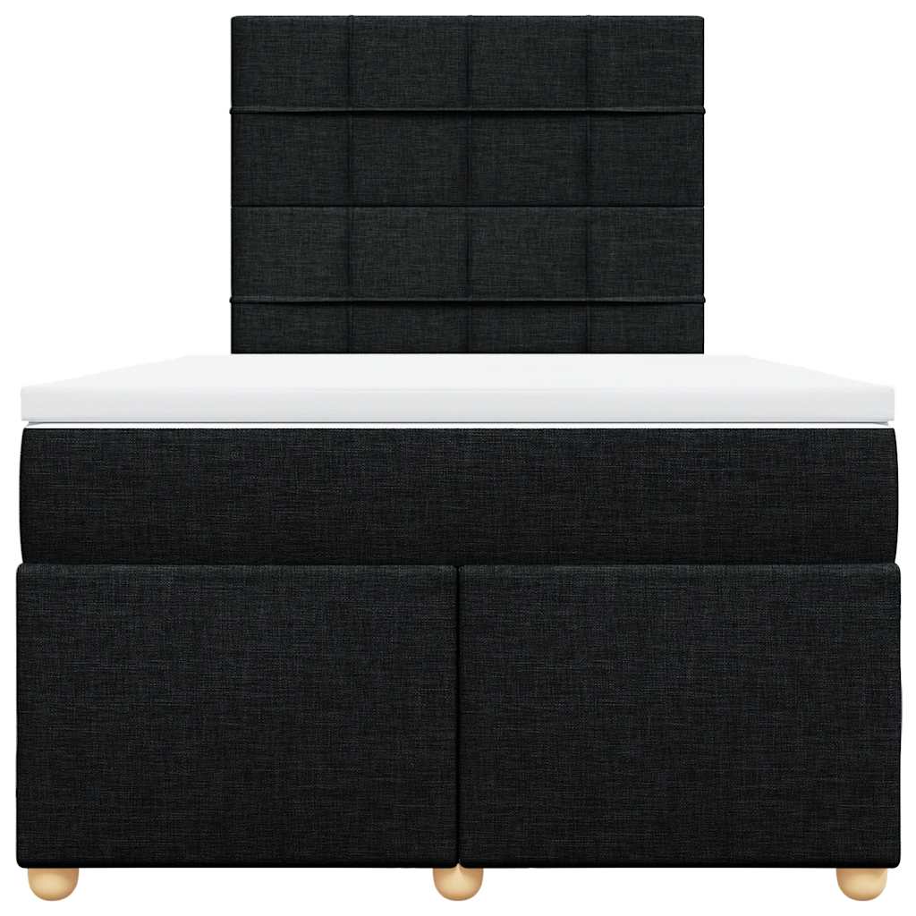 Sommier à lattes de lit avec matelas noir 120x190 cm tissu - XIOS