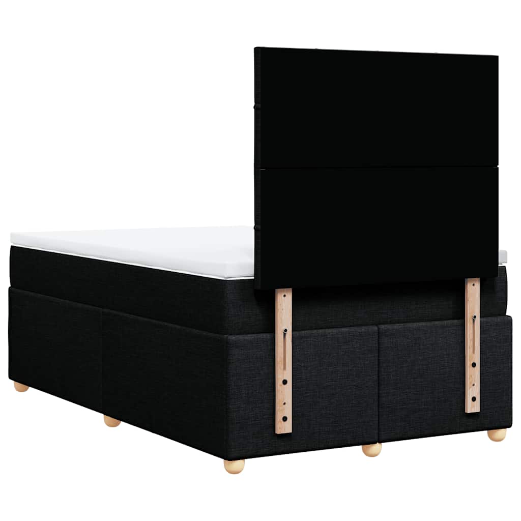 Sommier à lattes de lit avec matelas noir 120x190 cm tissu - XIOS