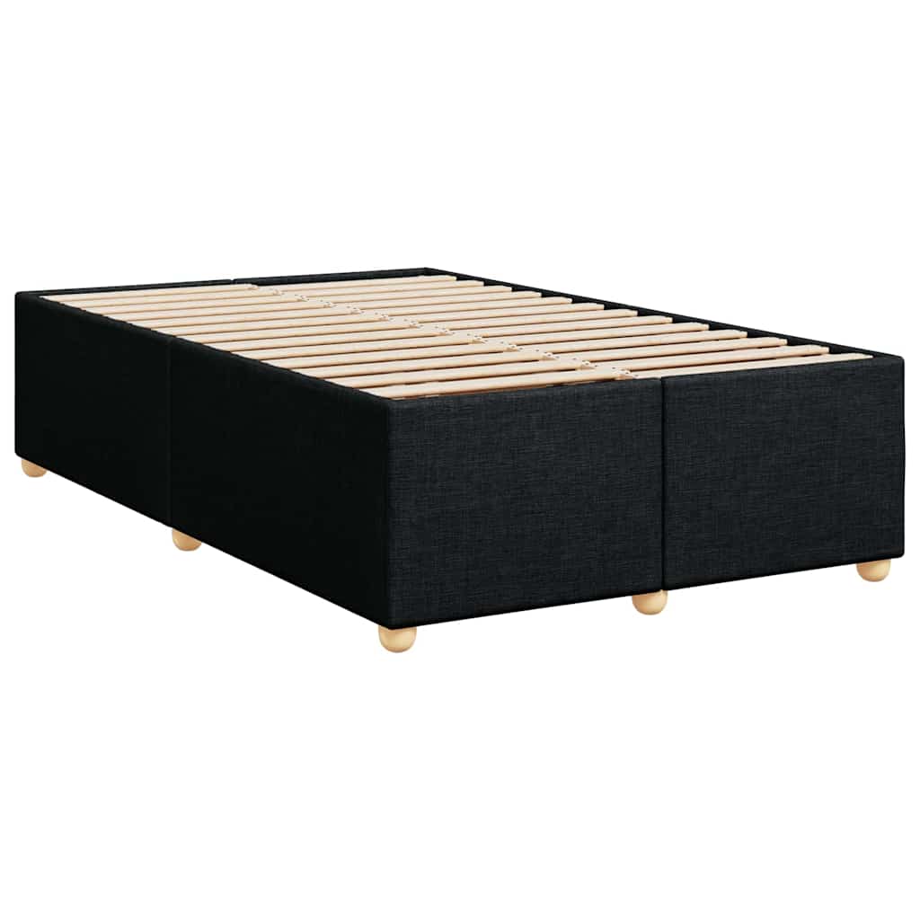 Sommier à lattes de lit avec matelas noir 120x190 cm tissu - XIOS