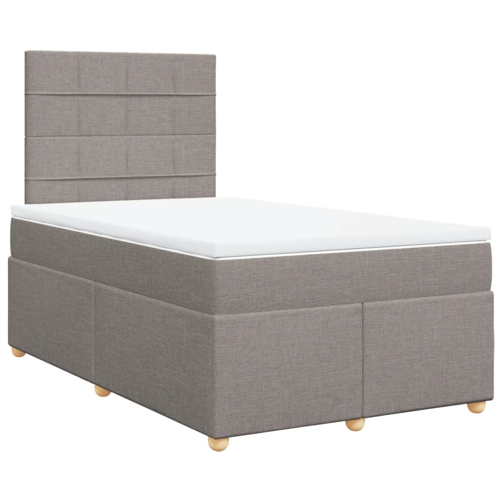 Sommier à lattes de lit avec matelas taupe 120x190 cm tissu - XIOS