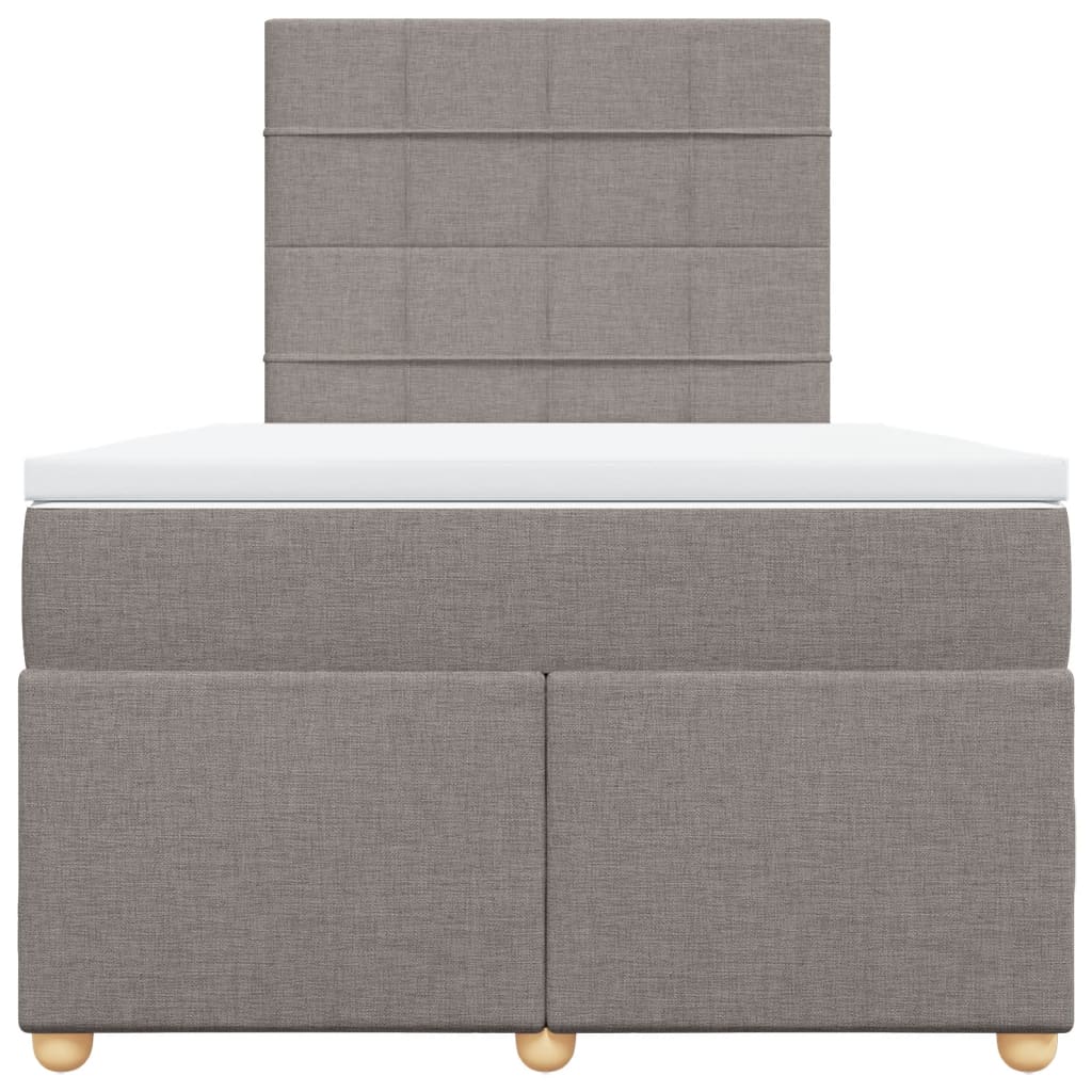 Sommier à lattes de lit avec matelas taupe 120x190 cm tissu - XIOS