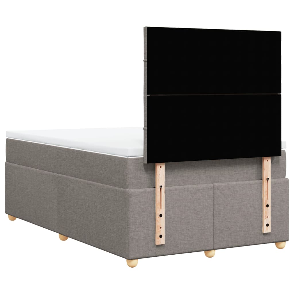 Sommier à lattes de lit avec matelas taupe 120x190 cm tissu - XIOS