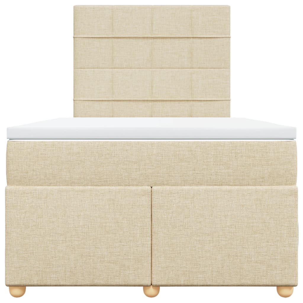 Sommier à lattes de lit avec matelas crème 120x190 cm tissu - XIOS