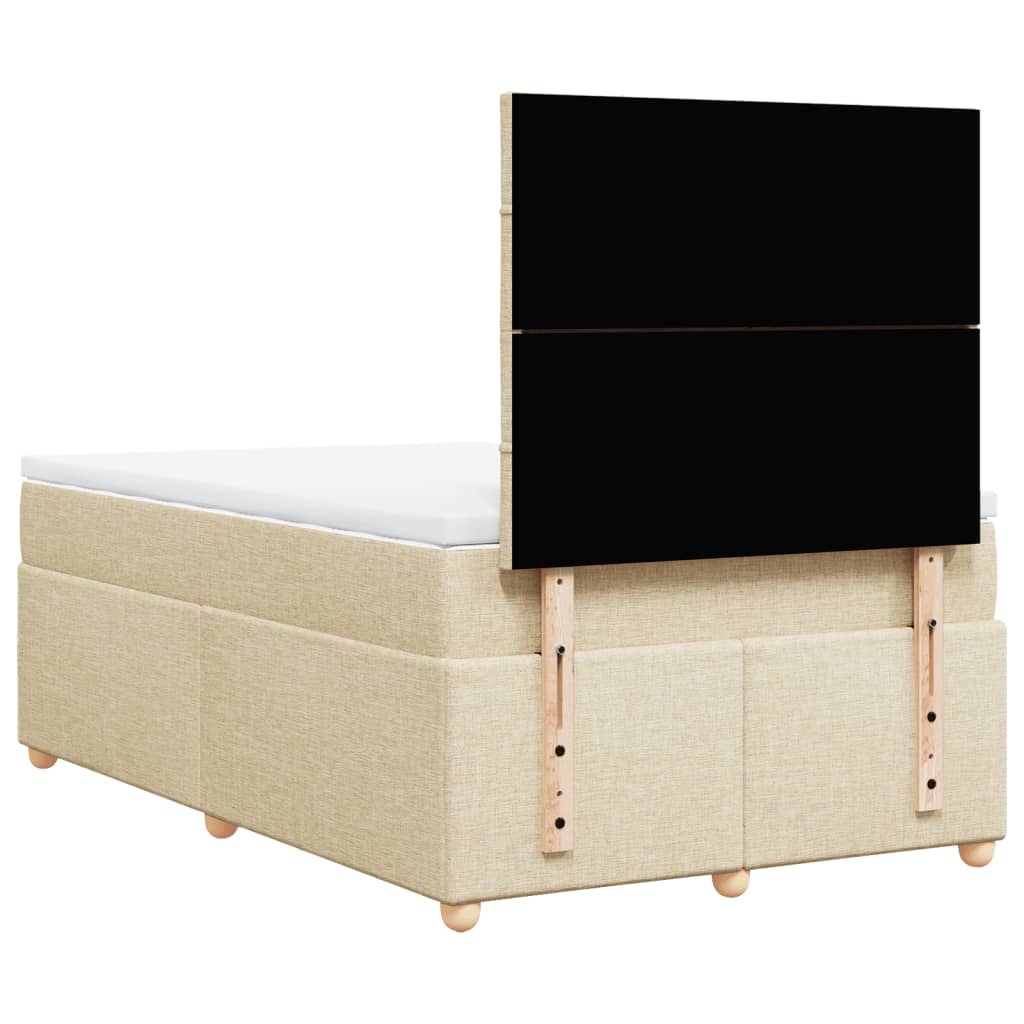 Sommier à lattes de lit avec matelas crème 120x190 cm tissu - XIOS