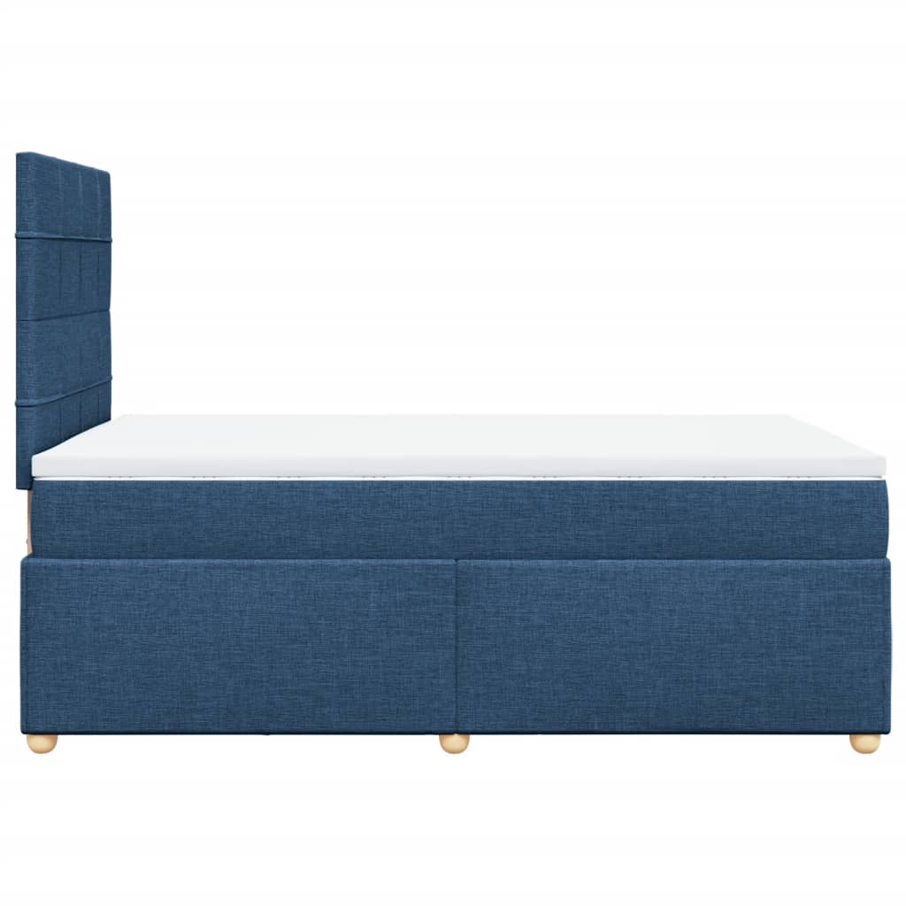 Sommier à lattes de lit avec matelas bleu 120x190 cm tissu - XIOS