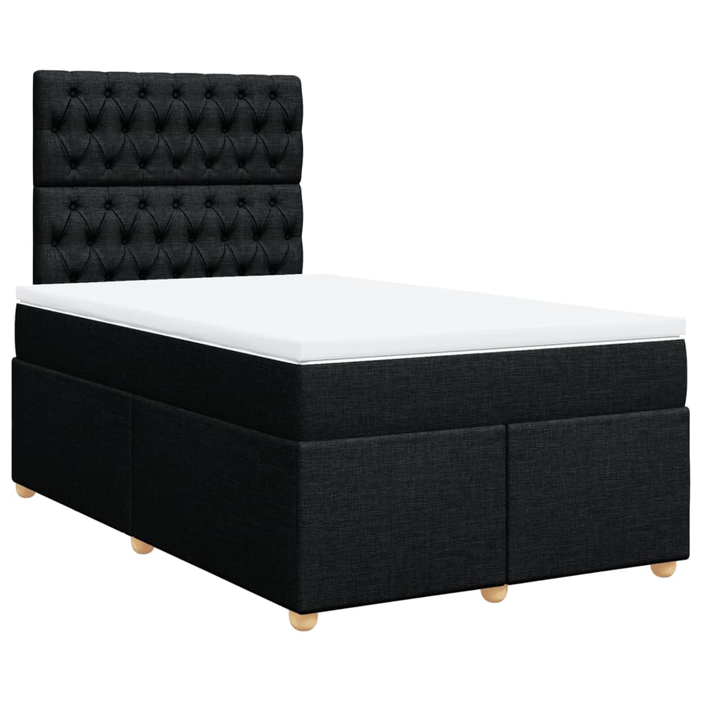 Sommier à lattes de lit avec matelas noir 120x190 cm tissu - XIOS