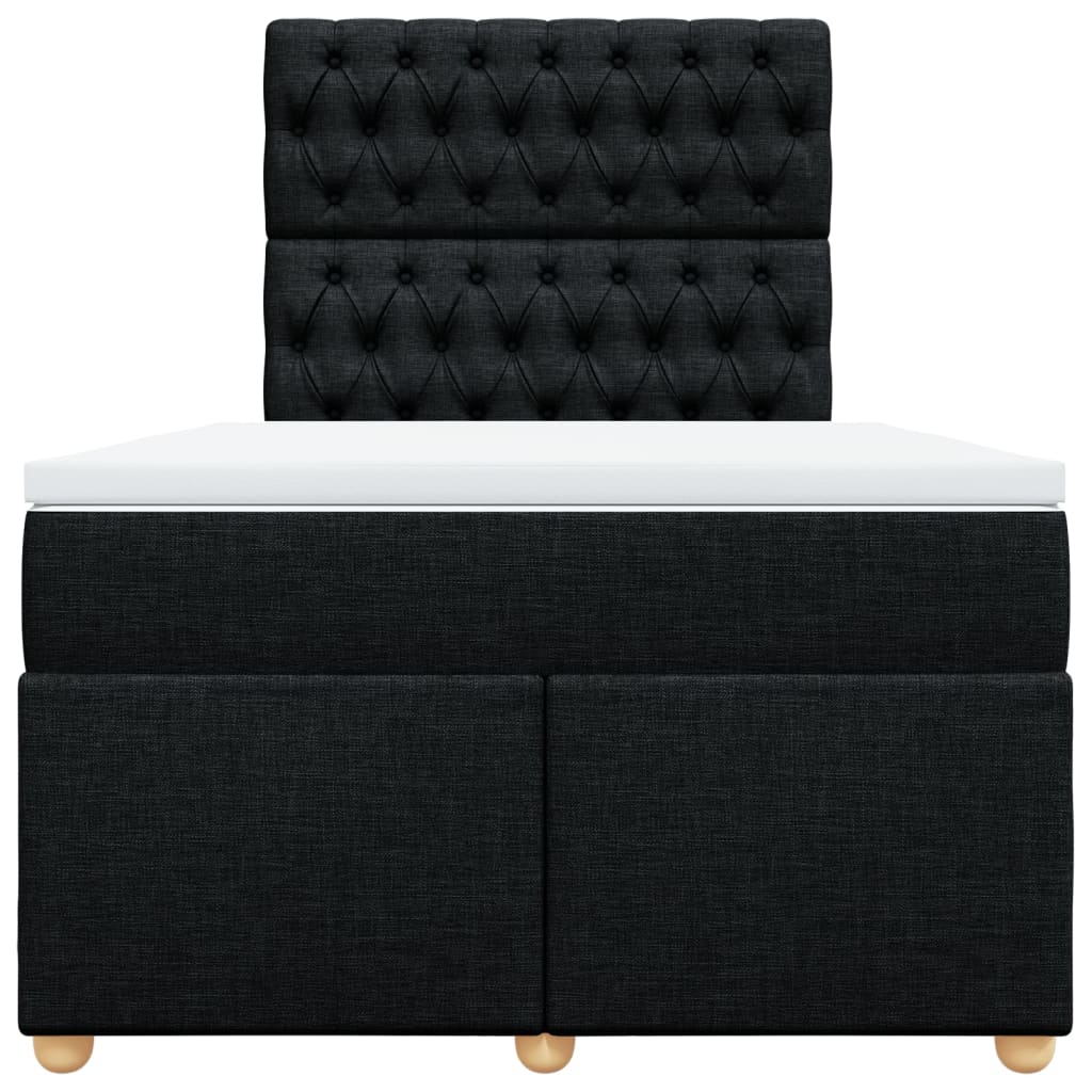 Sommier à lattes de lit avec matelas noir 120x190 cm tissu - XIOS