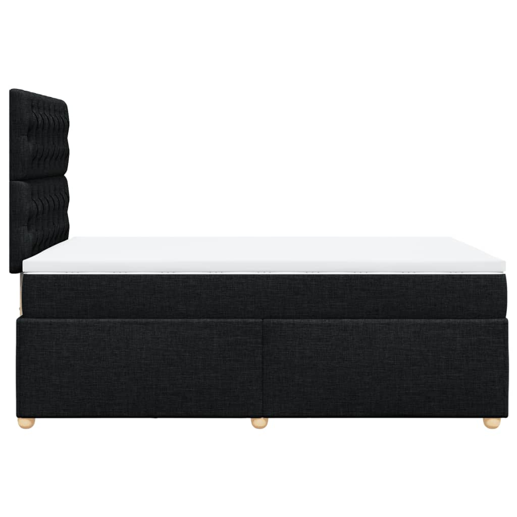 Sommier à lattes de lit avec matelas noir 120x190 cm tissu - XIOS