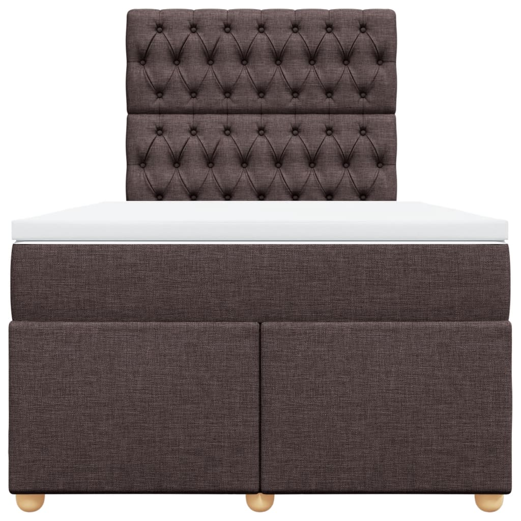 Sommier à lattes de lit et matelas marron foncé 120x190cm tissu - XIOS