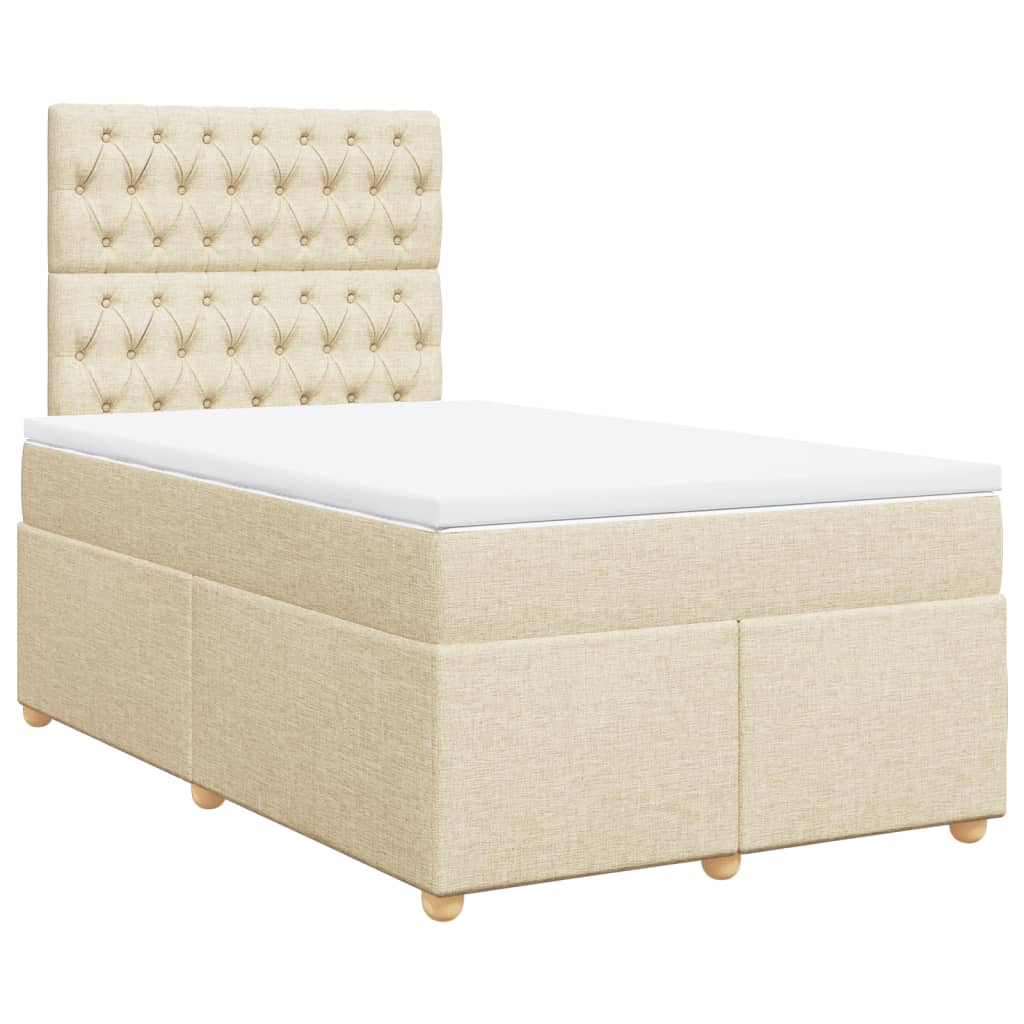 Sommier à lattes de lit avec matelas crème 120x190 cm tissu - XIOS