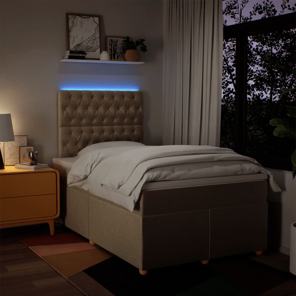 Sommier à lattes de lit avec matelas crème 120x190 cm tissu - XIOS