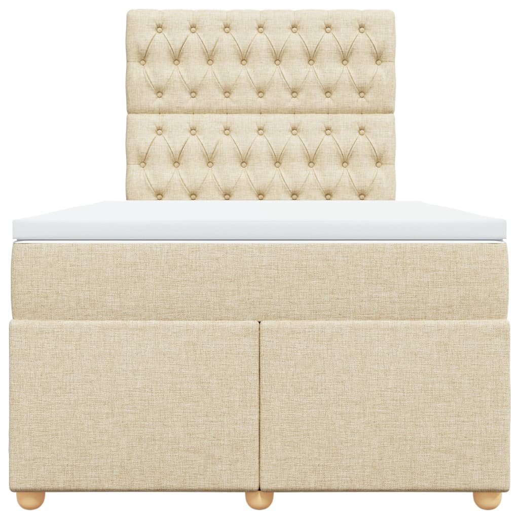 Sommier à lattes de lit avec matelas crème 120x190 cm tissu - XIOS