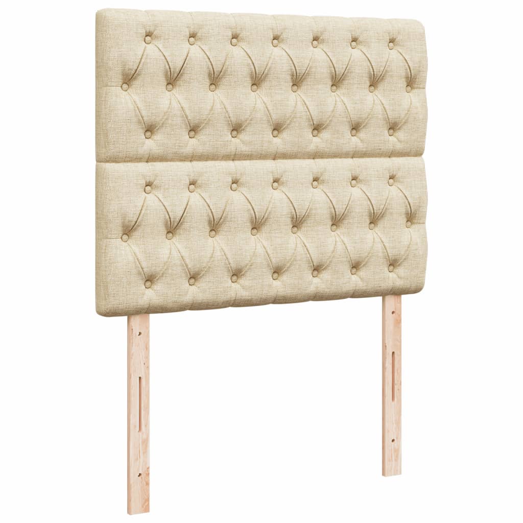 Sommier à lattes de lit avec matelas crème 120x190 cm tissu - XIOS
