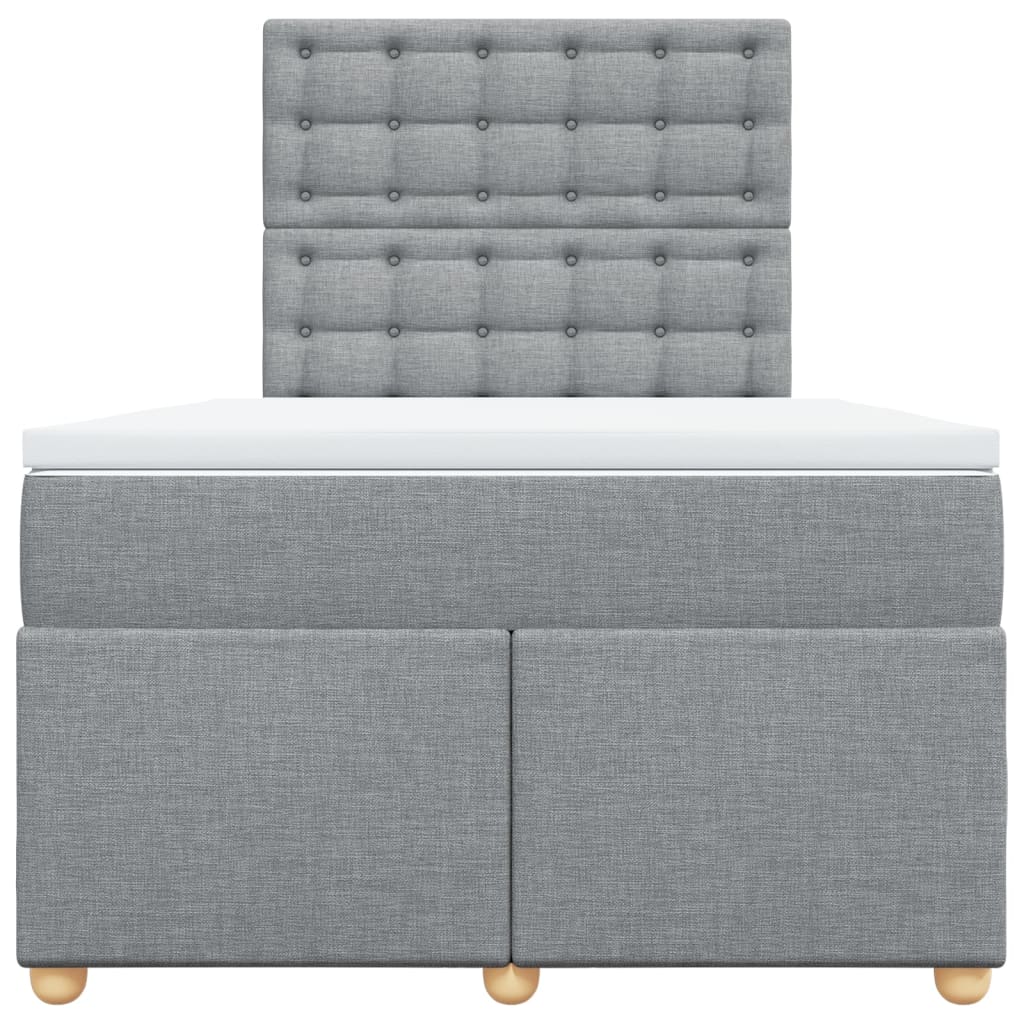 Sommier à lattes de lit et matelas gris clair 120x190 cm tissu - XIOS